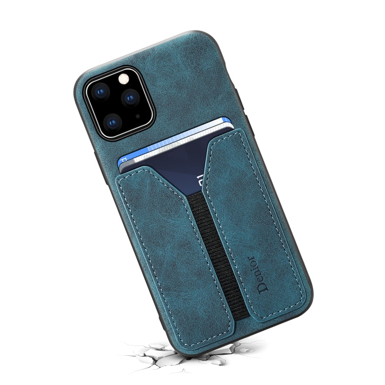 For iPhone 11 Pro Max Denior DV Elastic Card PU Back Cover Phone Case(Blue) - HoMEdemic™ 