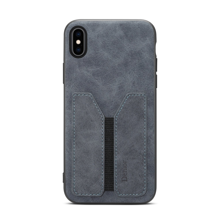 For iPhone XR Denior DV Elastic Card PU Back Cover Phone Case(Grey) - HoMEdemic™ 