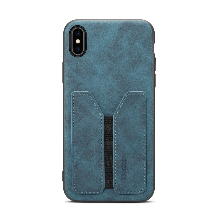 For iPhone XS Max Denior DV Elastic Card PU Back Cover Phone Case(Blue) - HoMEdemic™ 