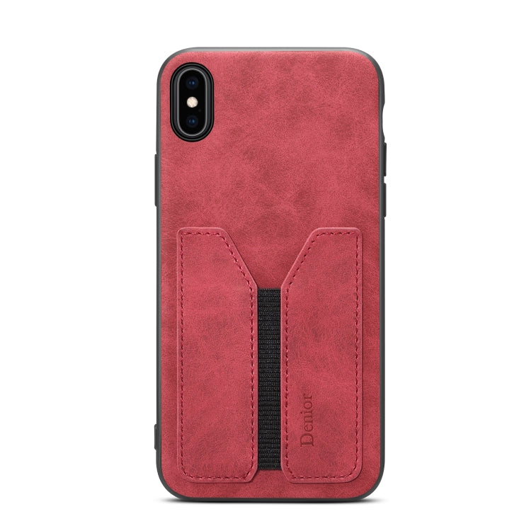 For iPhone XS Max Denior DV Elastic Card PU Back Cover Phone Case(Red) - HoMEdemic™ 