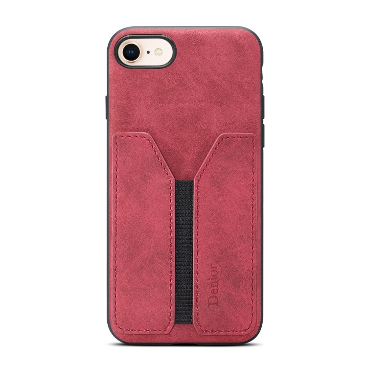 For iPhone SE 2022 / SE 2020 / 7 / 8 Denior DV Elastic Card PU Back Cover Phone Case(Red) - HoMEdemic™ 