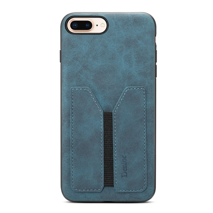 For iPhone 7 Plus / 8 Plus Denior DV Elastic Card PU Back Cover Phone Case(Blue) - HoMEdemic™ 