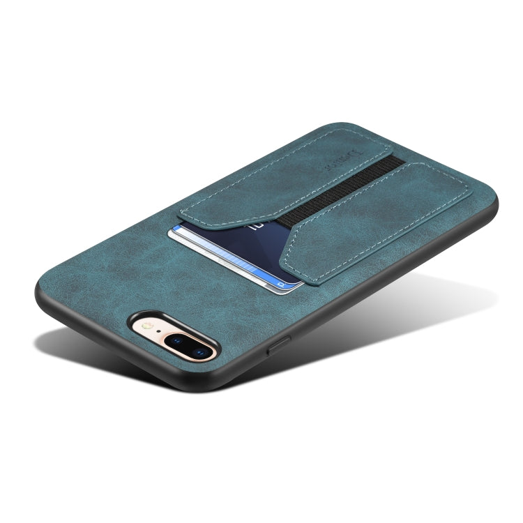 For iPhone 7 Plus / 8 Plus Denior DV Elastic Card PU Back Cover Phone Case(Blue) - HoMEdemic™ 
