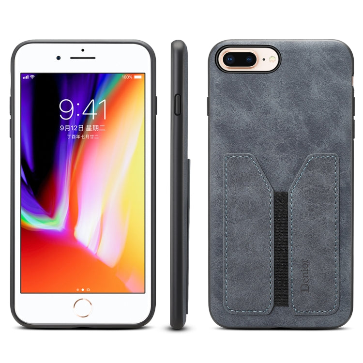 For iPhone 7 Plus / 8 Plus Denior DV Elastic Card PU Back Cover Phone Case(Grey) - HoMEdemic™ 