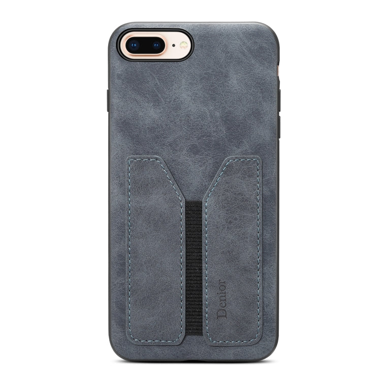 For iPhone 7 Plus / 8 Plus Denior DV Elastic Card PU Back Cover Phone Case(Grey) - HoMEdemic™ 