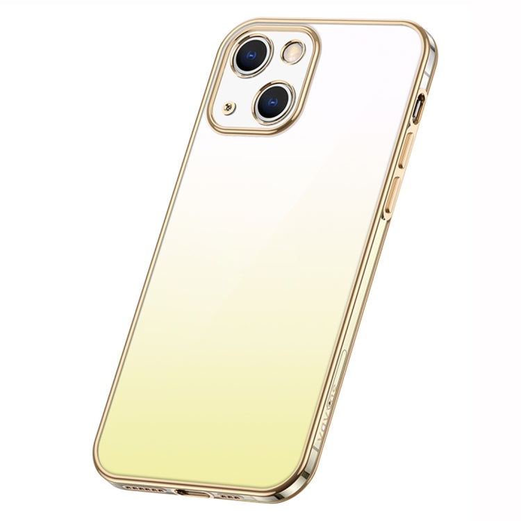 For iPhone 14 SULADA Iridescence Series Plating Transparent Gradient Phone Case(Gold) - HoMEdemic™ 