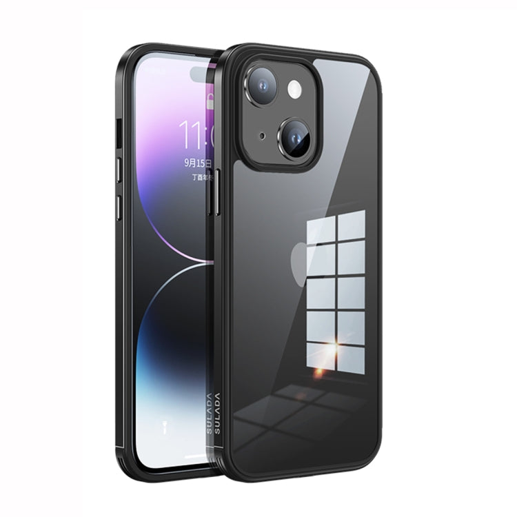 For iPhone 14 SULADA Metal Frame + Nano Glass + TPU Phone Case(Black) - HoMEdemic™ 