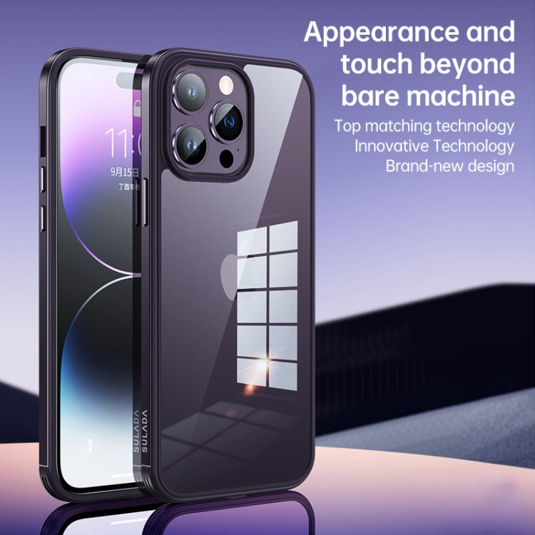 For iPhone 14 SULADA Metal Frame + Nano Glass + TPU Phone Case(Silver) - HoMEdemic™ 
