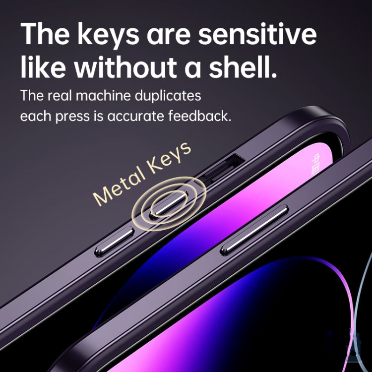 For iPhone 14 SULADA Metal Frame + Nano Glass + TPU Phone Case(Dark Purple) - HoMEdemic™ 