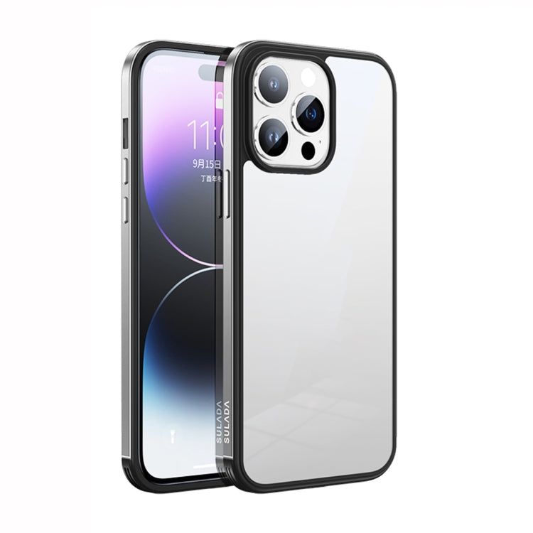 For iPhone 14 Pro SULADA Metal Frame + Nano Glass + TPU Phone Case(Silver) - HoMEdemic™ 