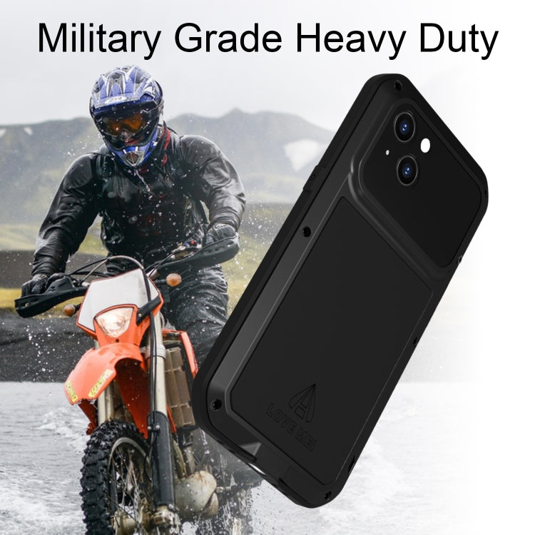 For iPhone 14 LOVE MEI Metal Shockproof Life Waterproof Dustproof Phone Case(Silver) - HoMEdemic™ 