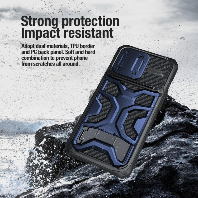 For iPhone 14 Pro NILLKIN Sliding Camera Cover Design TPU + PC Magnetic Phone Case(Blue) - HoMEdemic™ 