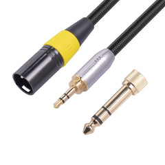 SB423K108-03 6.35mm + 3.5mm Male to XLR 3pin Male Audio Cable, Length: 30cm, 6.35mm+3.5mm to XLR - HoMEdemic™ 