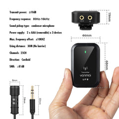 Yanmai UF9 Broadcast Wireless Lavalier Microphone Mini Clip-on Mic - HoMEdemic™ 