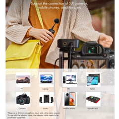 Yanmai UF9 Broadcast Wireless Lavalier Microphone Mini Clip-on Mic - HoMEdemic™ 