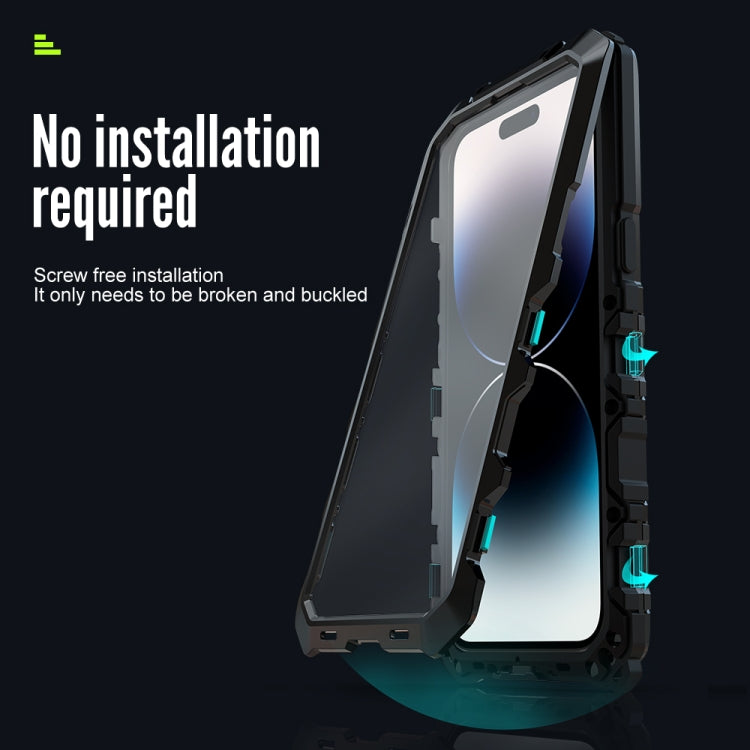 For iPhone 14 Pro R-JUST Life Waterproof Dustproof Shockproof Phone Case(Black) - HoMEdemic™ 