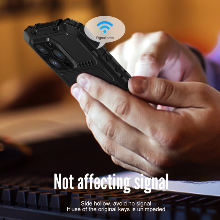 For iPhone 14 Pro R-JUST Life Waterproof Dustproof Shockproof Phone Case(Black) - HoMEdemic™ 