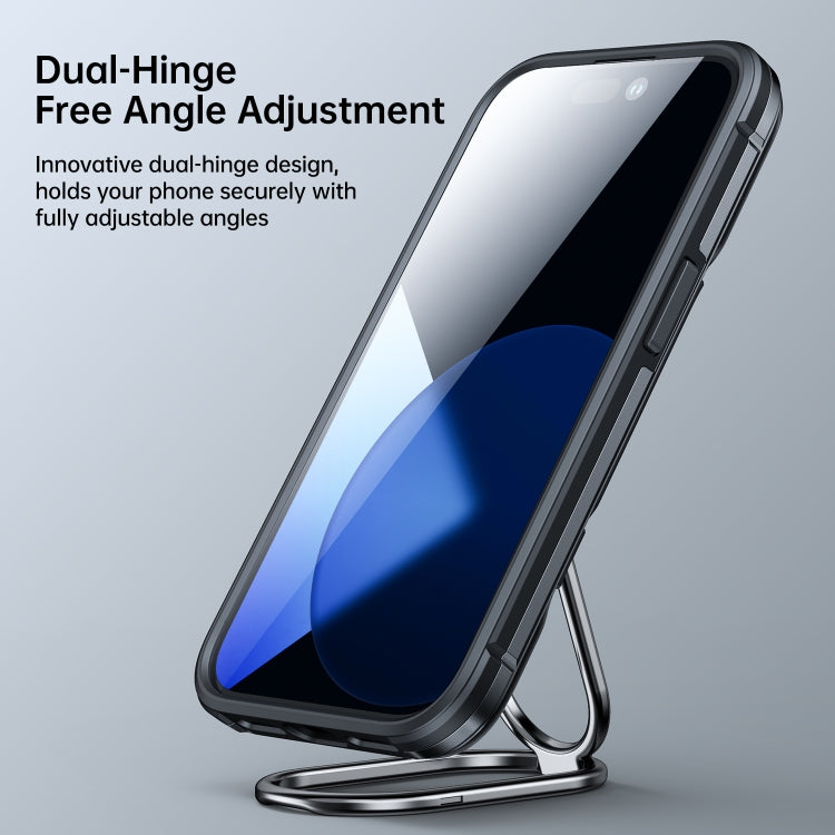 For iPhone 14 JOYROOM PC + TPU Dual-layer Shockproof Phone Case with Rotating Holder(Black) - HoMEdemic™ 