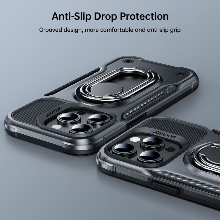 For iPhone 14 Plus JOYROOM PC + TPU Dual-layer Shockproof Phone Case with Rotating Holder(Black) - HoMEdemic™ 