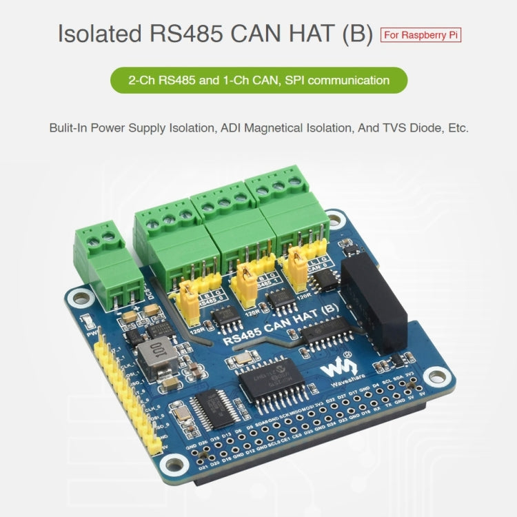Waveshare Isolated RS485 CAN HAT For Raspberry Pi - HoMEdemic™ 