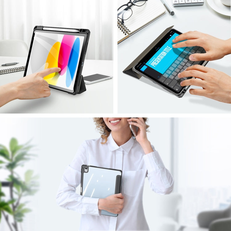 For iPad 2025 / 2022 DUX DUCIS TOBY Series Antiskid Leather Smart Tablet Case(Black) - HoMEdemic™ 
