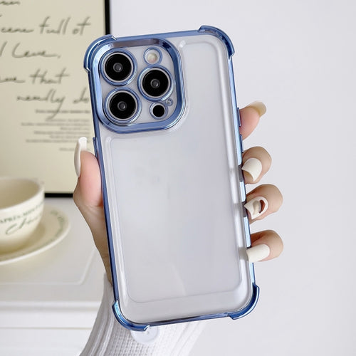 For iPhone 15 Pro Max Electroplating Four-corner Shockproof Space Phone Case(Blue) - HoMEdemic™ 