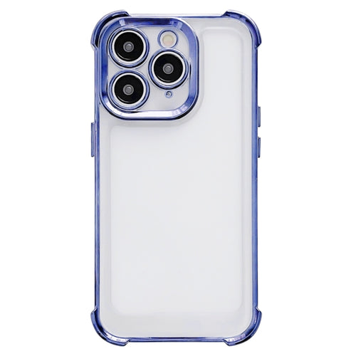 For iPhone 15 Pro Max Electroplating Four-corner Shockproof Space Phone Case(Blue) - HoMEdemic™ 