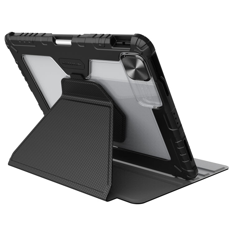 For iPad 10.2 2019 / 2020 / 2021 Nillkin Bumper Snapsafe Multifunctional Leather Tablet Case with Pen Slot(Black) - HoMEdemic™ 