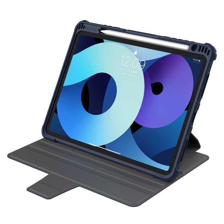 For iPad 10.2 2019 / 2020 / 2021 Nillkin Bumper Snapsafe Multifunctional Leather Tablet Case with Pen Slot(Blue) - HoMEdemic™ 