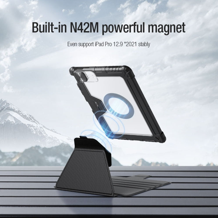 For iPad 10.2 2019 / 2020 / 2021 Nillkin Bumper Snapsafe Multifunctional Leather Tablet Case with Pen Slot(Black) - HoMEdemic™ 