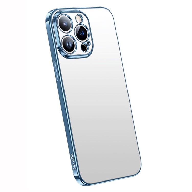 For iPhone 14 Pro Max SULADA Electroplating Frosted All-inclusive TPU Phone Case(Sierra Blue) - HoMEdemic™ 