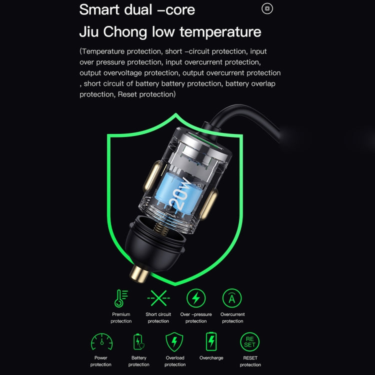 TOTUDESIGN 20W USB Car Fast Charging, Cable Length: 1.2m, Interface:8 Pin(Grey) - HoMEdemic™ 