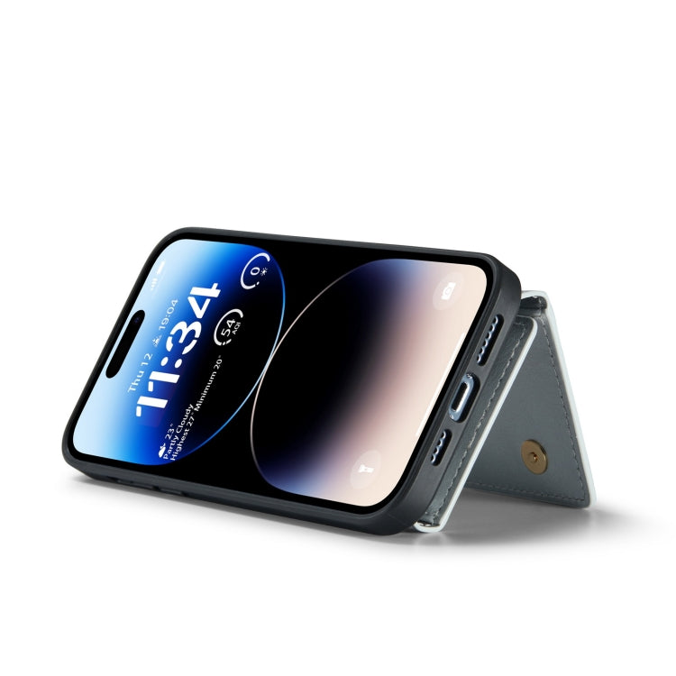 For iPhone 14 Pro DG.MING M3 Series Glitter Powder Card Bag Leather Case(Silver) - HoMEdemic™ 