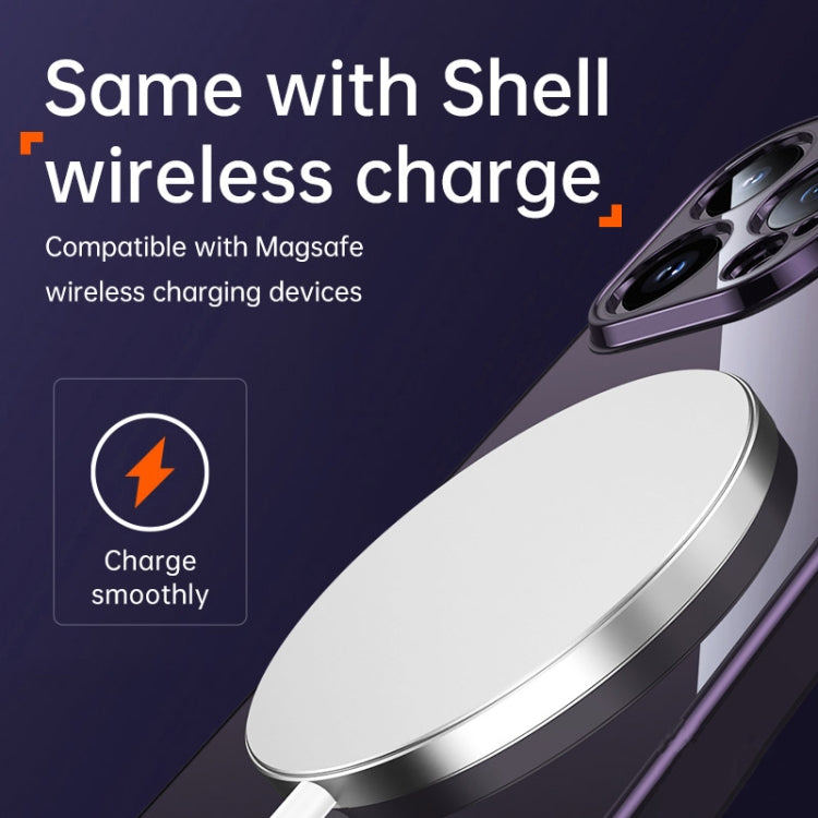 For iPhone 14 Pro SULADA Shine Through Series Plating TPU Transparent Phone Protective Case(Dark Purple) - HoMEdemic™ 