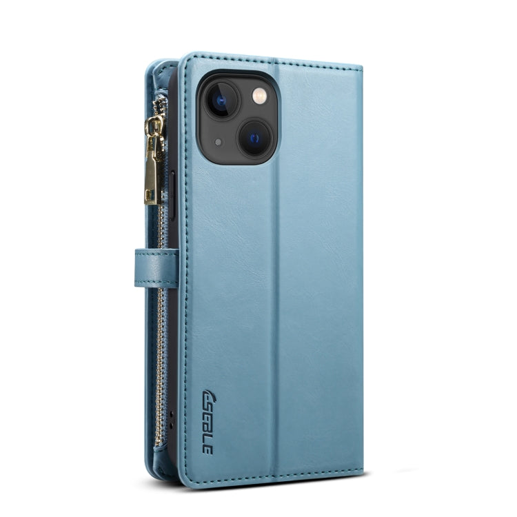 For iPhone 14 ESEBLE Star Series Lanyard Zipper Wallet RFID Leather Case(Blue) - HoMEdemic™ 