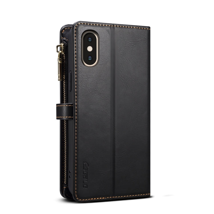 For iPhone XS / X ESEBLE Star Series Lanyard Zipper Wallet RFID Leather Case(Black) - HoMEdemic™ 