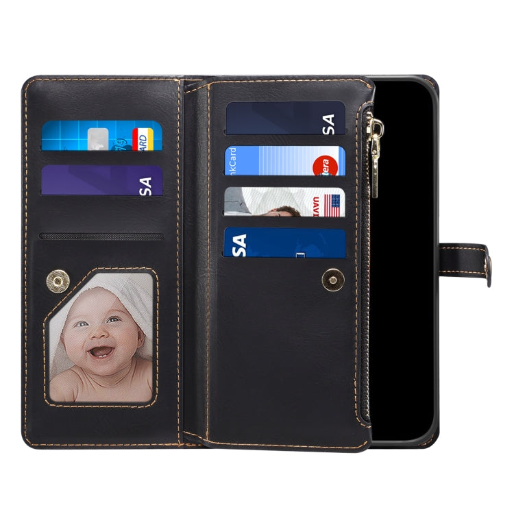 For iPhone XS / X ESEBLE Star Series Lanyard Zipper Wallet RFID Leather Case(Black) - HoMEdemic™ 