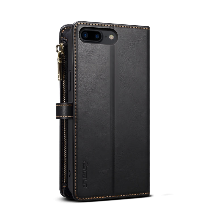 For iPhone 8 Plus / 7 Plus ESEBLE Star Series Lanyard Zipper Wallet RFID Leather Case(Black) - HoMEdemic™ 