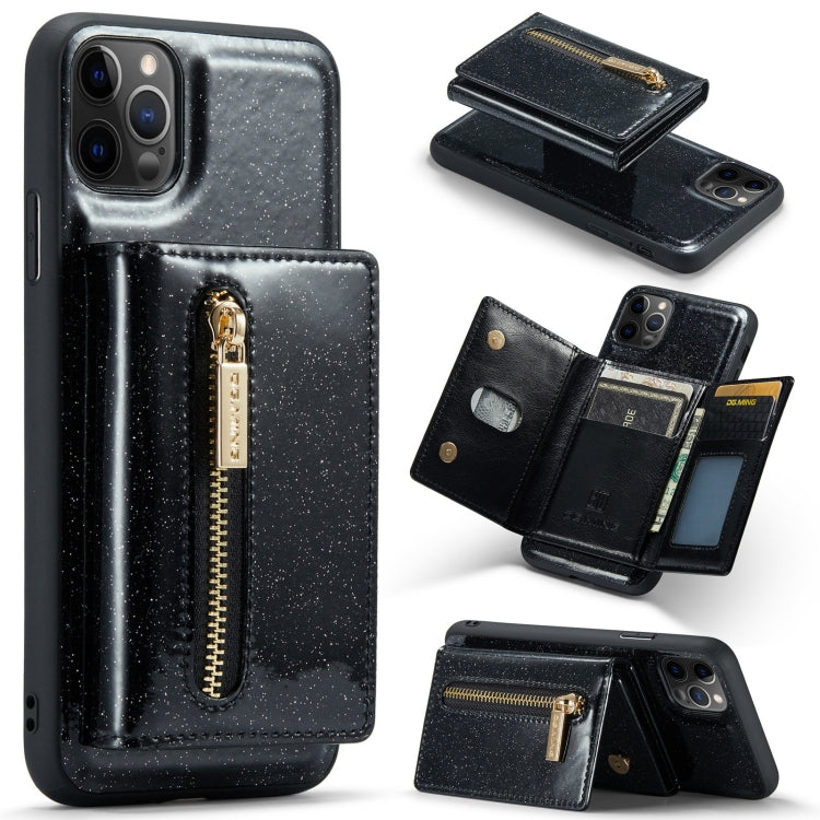 For iPhone 11 Pro Max DG.MING M3 Series Glitter Powder Card Bag Leather Case(Black) - HoMEdemic™ 