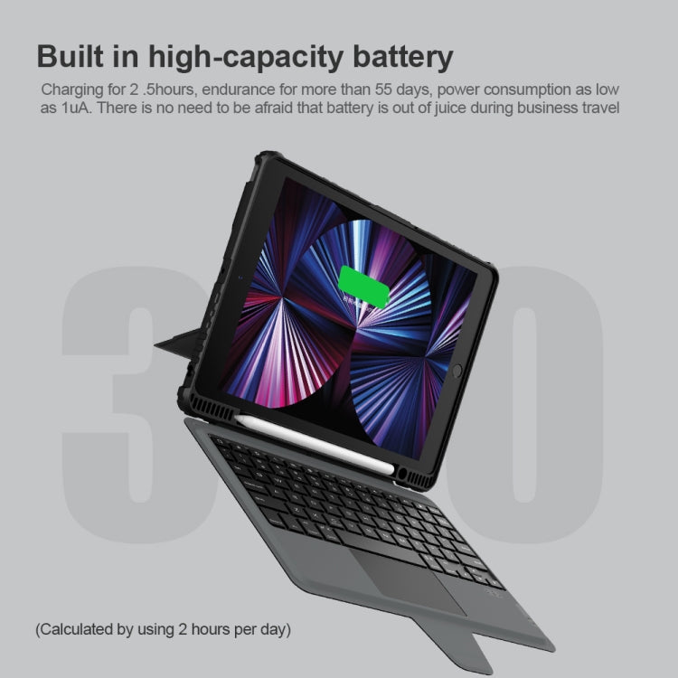 For iPad 10.2 2019/2020/2021 Nillkin Bumper Combo 6 Row Keys Keyboard Case - HoMEdemic™ 