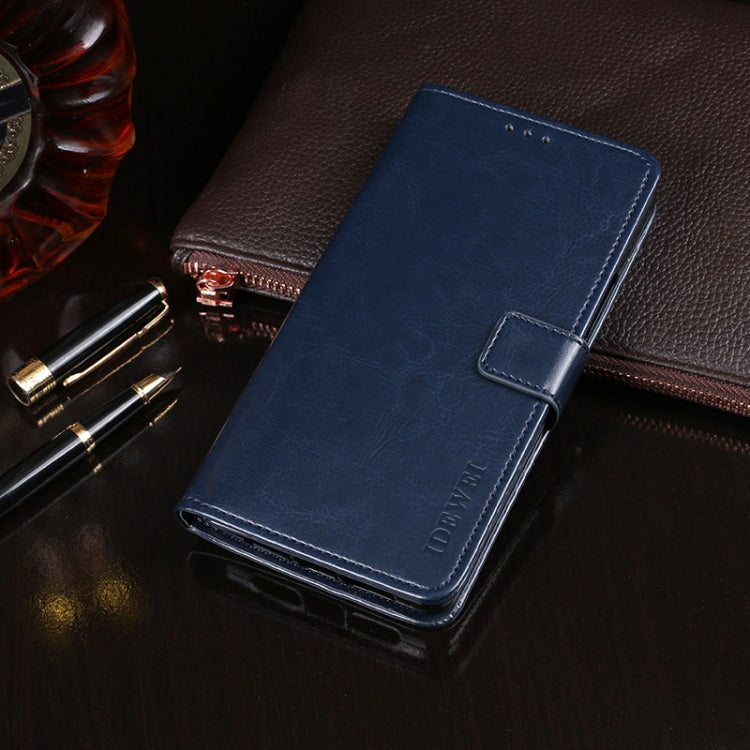For iPhone X idewei Crazy Horse Texture Horizontal Flip Leather Case with Holder & Card Slots & Wallet(Dark Blue) - HoMEdemic™ 