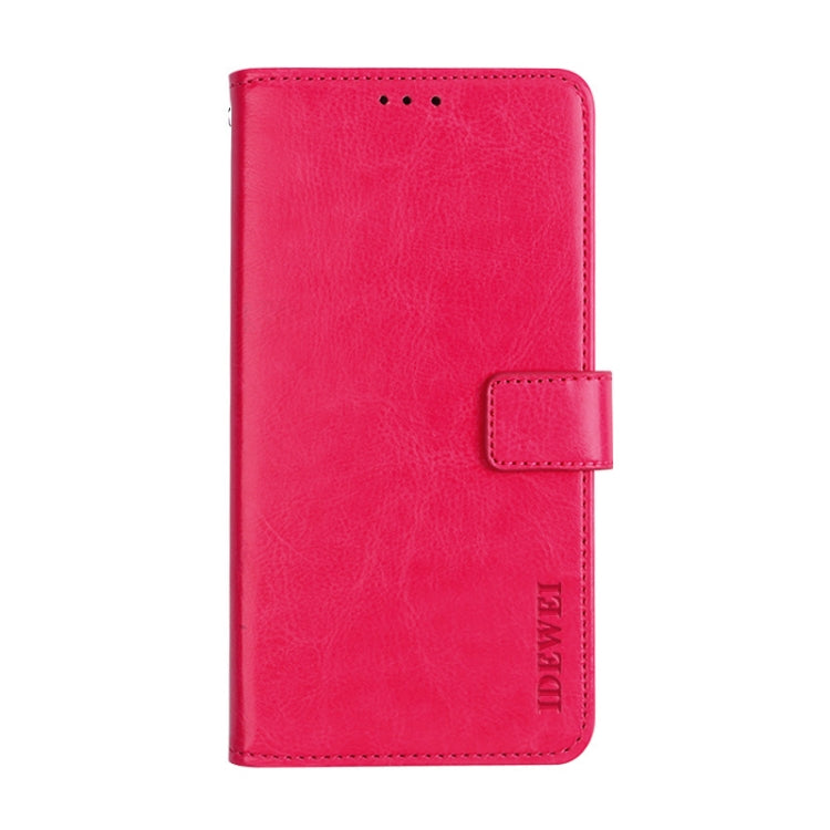 For iPhone X idewei Crazy Horse Texture Horizontal Flip Leather Case with Holder & Card Slots & Wallet(Rose Red) - HoMEdemic™ 