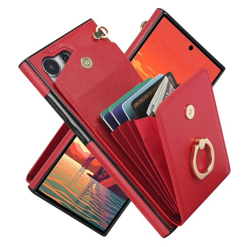 For Samsung Galaxy S24 Ultra 5G Ring Holder RFID Card Slot Phone Case(Red) - HoMEdemic™ 