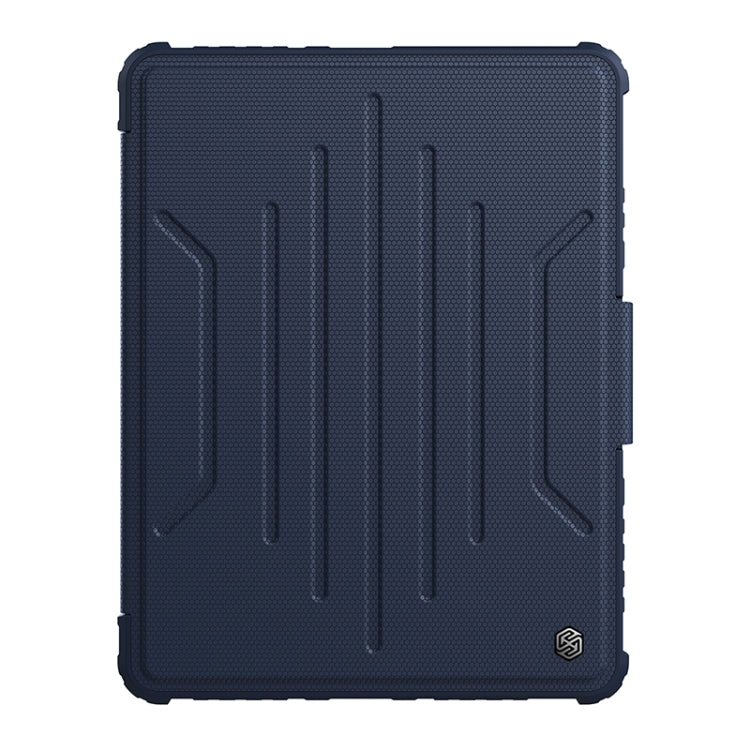 For iPad Pro 12.9 2022 NILLKIN Bumper Snapsafe Multifunctional Leather Tablet Case with Pen Slot(Blue) - HoMEdemic™ 