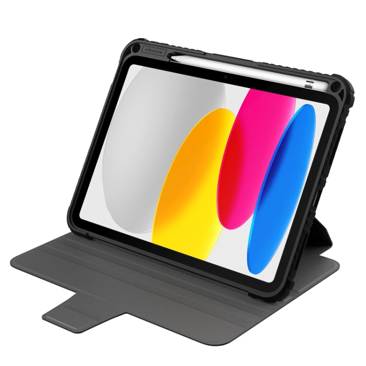 For iPad 2025 / 2022 NILLKIN Bumper Snapsafe Multifunctional Leather Tablet Case with Pen Slot(Black) - HoMEdemic™ 
