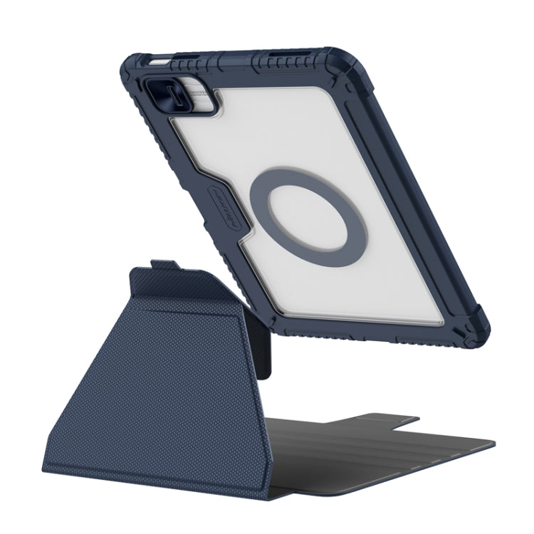 For iPad 2025 / 2022 NILLKIN Bumper Snapsafe Multifunctional Leather Tablet Case with Pen Slot(Blue) - HoMEdemic™ 
