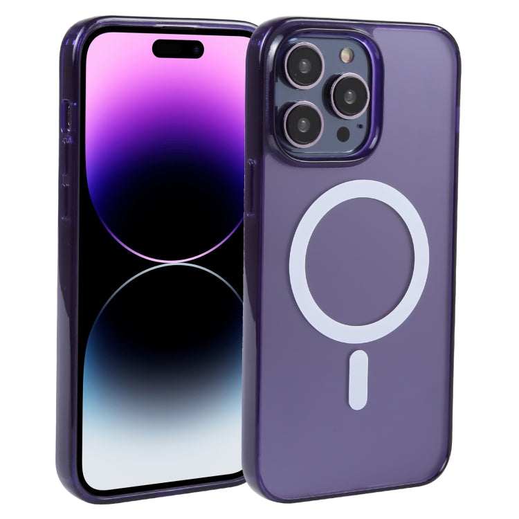 For iPhone 14 Pro Max GEBEI MagSafe Magnetic Transparent Phone Case (Purple) - HoMEdemic™ 