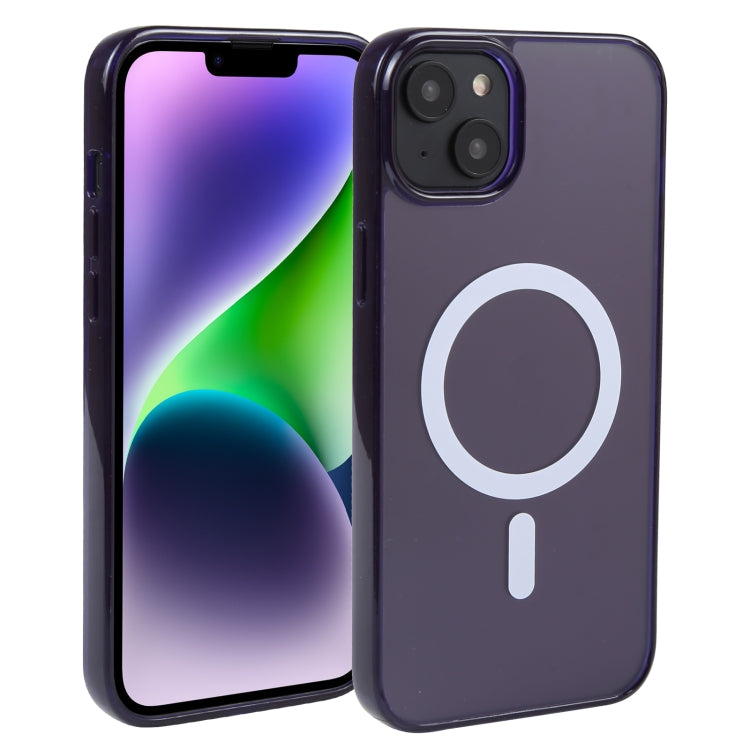 For iPhone 14 Plus GEBEI MagSafe Magnetic Transparent Phone Case (Purple) - HoMEdemic™ 