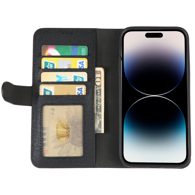 For iPhone 14 Pro Max GEBEI Top-grain Horizontal Flip Leather Phone Case(Black) - HoMEdemic™ 