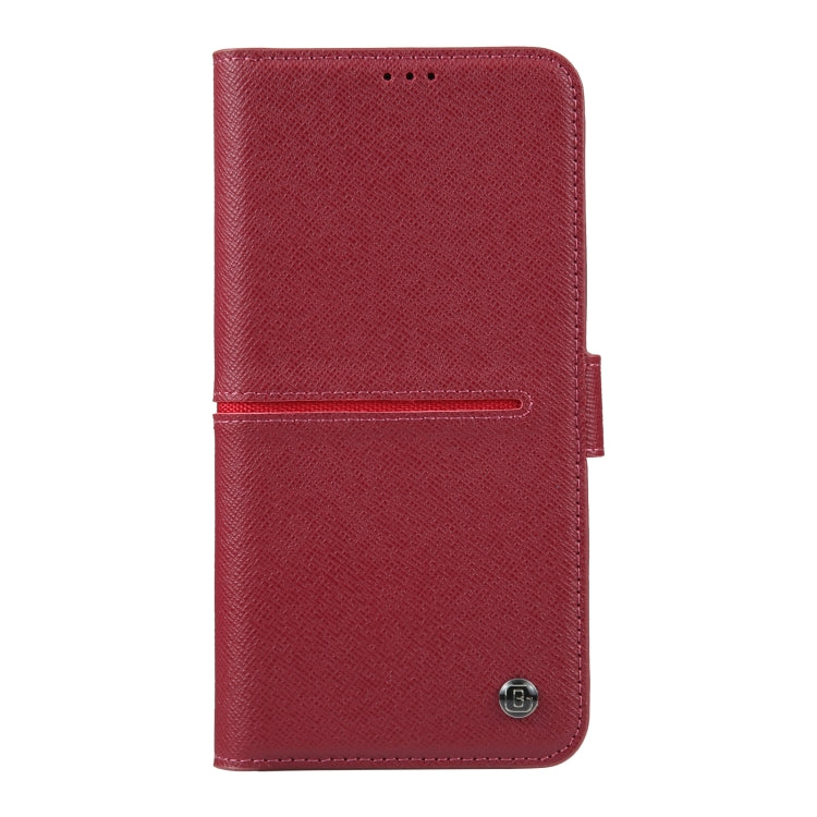 For iPhone 14 Pro GEBEI Top-grain Horizontal Flip Leather Phone Case(Wine Red) - HoMEdemic™ 